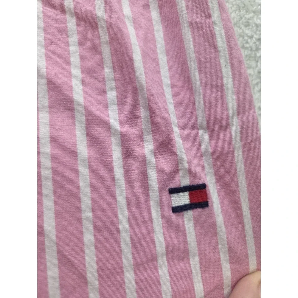 Tommy Hilfiger Womens Pink White Striped Button Down Shirt Size 20 Collared - Picture 4 of 10